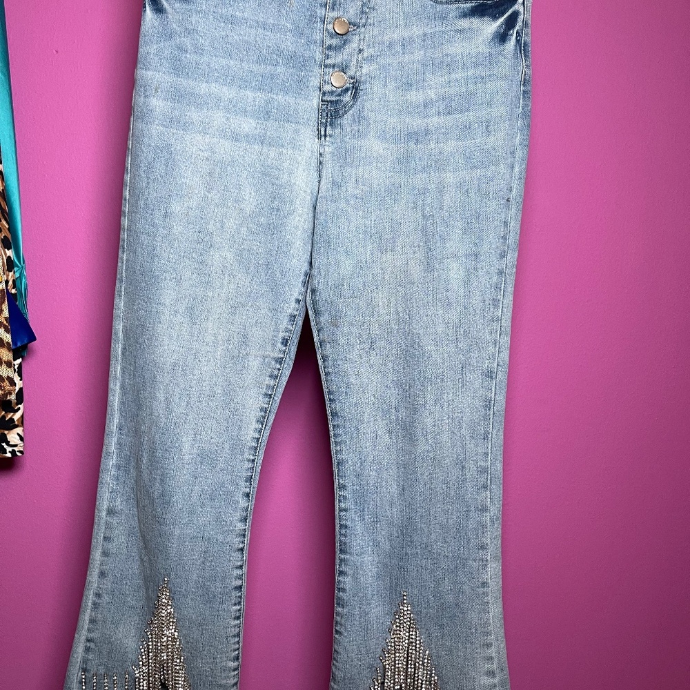 Forever 21 denim jeans with rhinestone